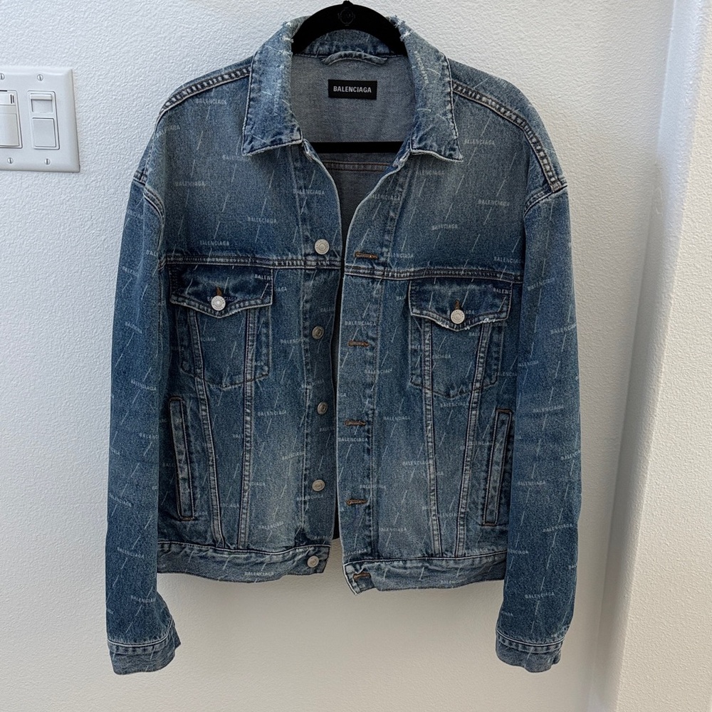 Balenciaga Distressed Blue Denim Jacket
